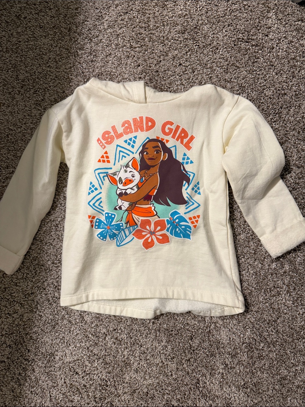 Moana Cream Graphic Hoodie for Kids